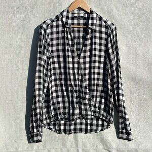 Madewell Women’s Wrap-Front Shirt in Buffalo Check Size XL